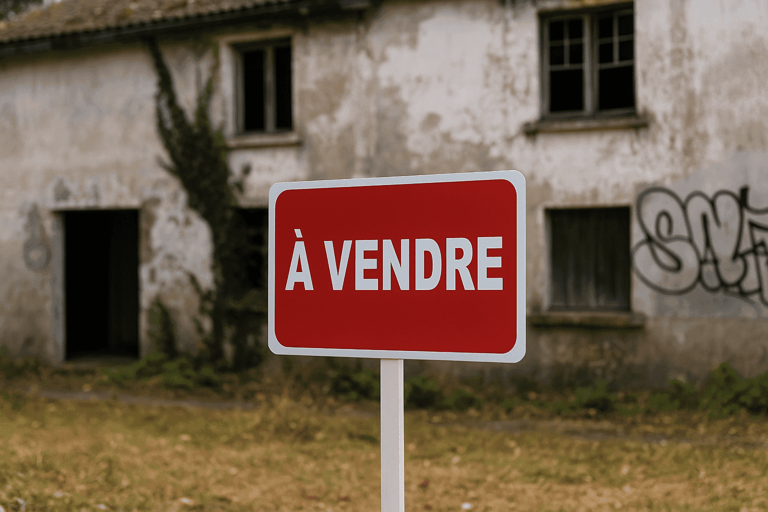 Maison délabrée occupée illégalement, affectant sa valeur de revente